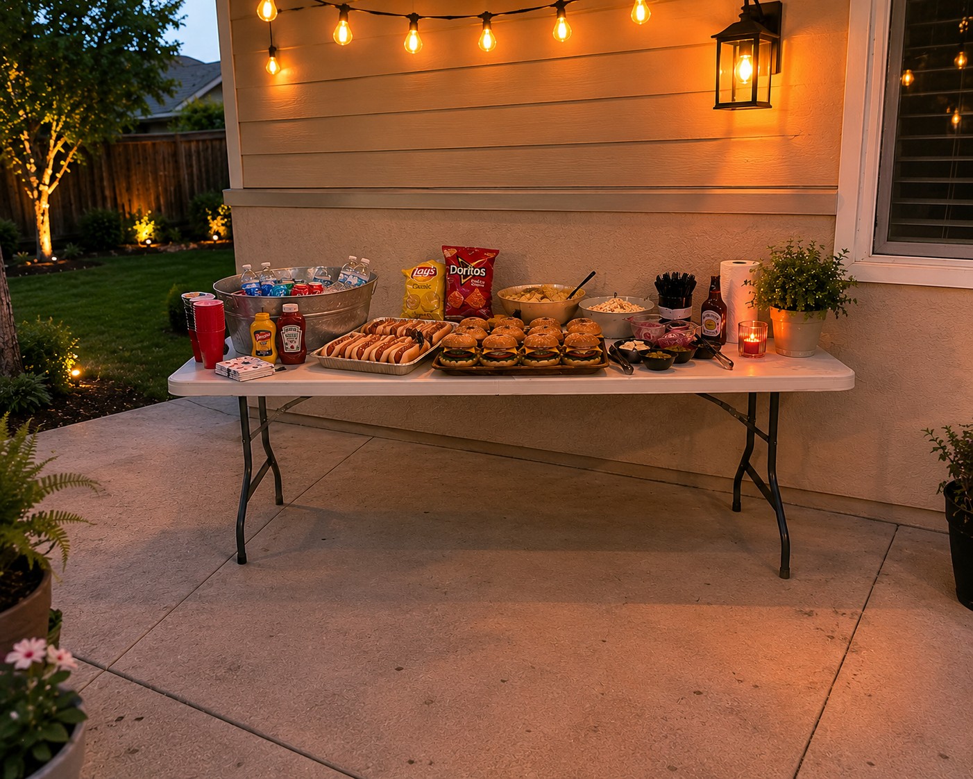 6ft rectangular table setup for food and catering